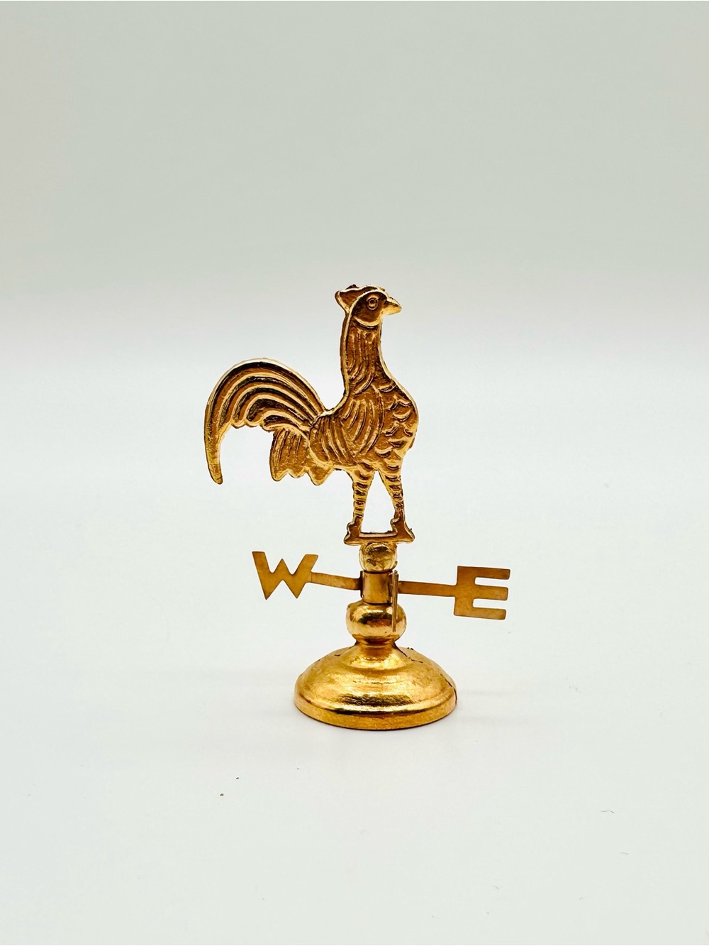 Vintage Brass Miniature Rooster Weathervane NIB